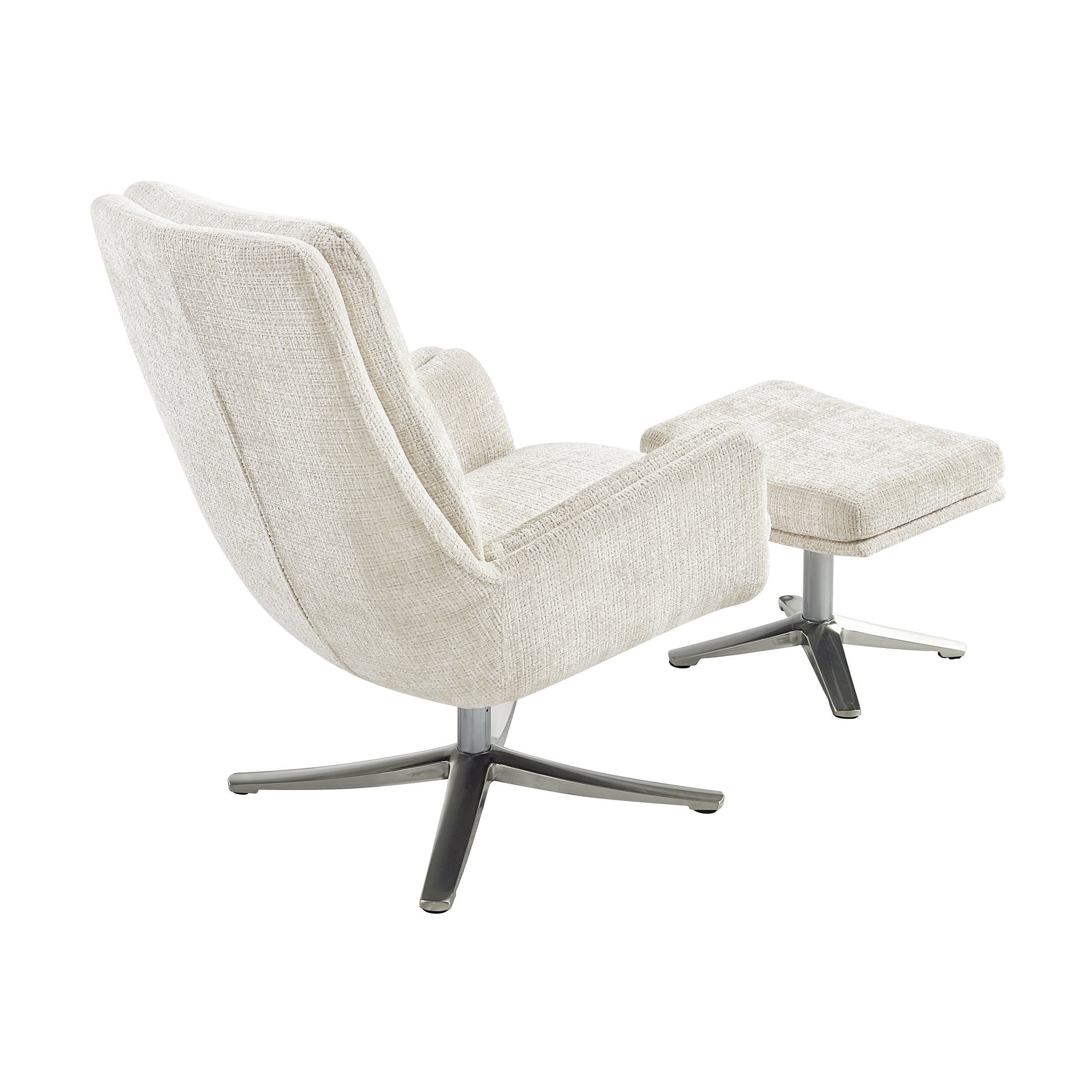 OakvillePark Windmere Chenille Swivel Chair with Ottoman, Beige