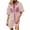 Pink, variant on Lovzfmll Women's Mini Dress, Collared Short Sleeve with Stripe Pocket, Casual Shirt Dress Black, S
