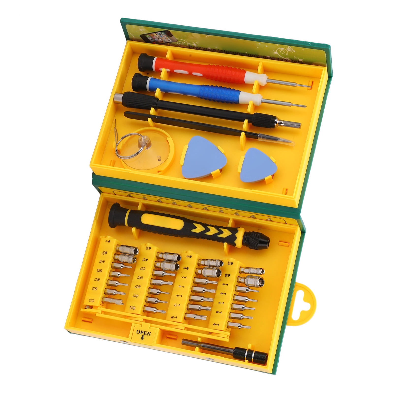 LAZIOEGR 38-Piece Precision Screwdriver Set, Magnetic Repair Tool Kit with Bendable Extension, Case Prying Tools, for Phones Electronics 5.9 inches / 15 cm