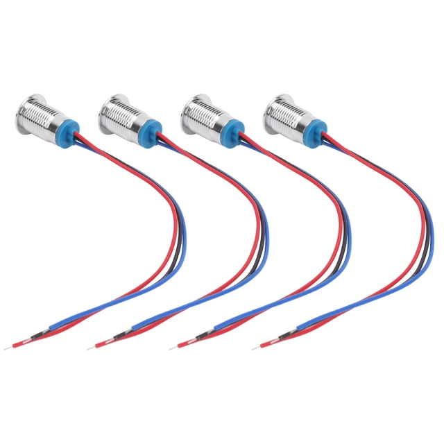 Pré-câblé Rond Leds Double Couleur Led Indicateur Mini Rond Led Imperméable à l'Eau Rond Leds 4 Ensembles Pré-Câblé Rond Leds Imperméable à l'Eau 2Color Lumière Commune Anode Anode Électrode 1224V 12mm