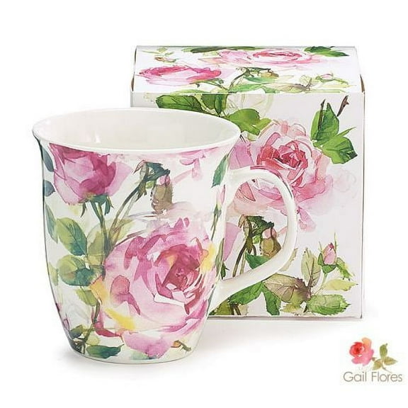 Burton & Burton Porcelain Mug Pink Roses, 16oz. (9726810)