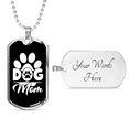 thumbnail image 4 of Chien Mère Patte Collier Blanc en Acier Inoxydable Ou 18k or Chien Tag 24" Chaîne, 4 of 8