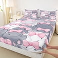 thumbnail image 3 of Castle Fairy Cartoon Hippopotamus Full Size Sheets for Child Teens,Bow Animal Bed Sheets, 3 of 7