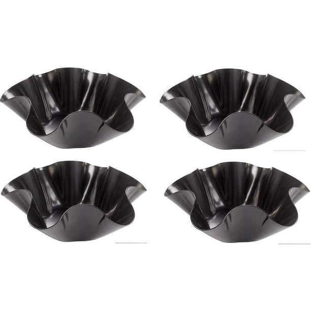 Juego de sartenes para tortillas de acero antiadherentes, para tacos y ensaladas, de acero extra grueso, juego de 4