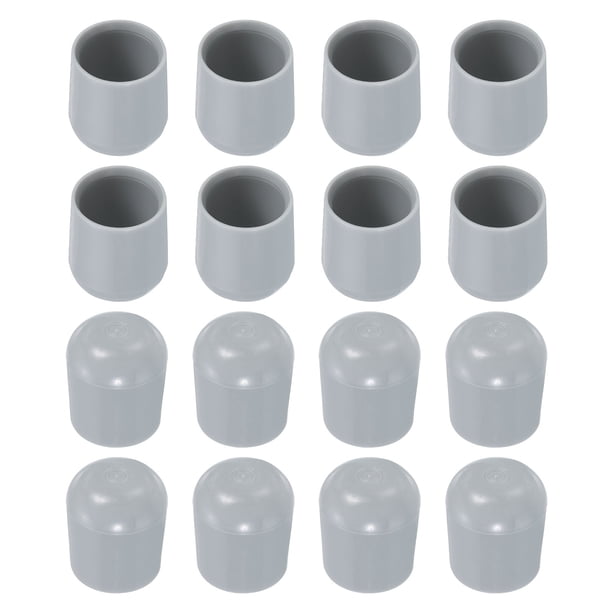 Protectores de patas de silla, 16 piezas de 7/8" - Tapas redondas de patas de silla de plástico, cubiertas antideslizantes para muebles (gris)