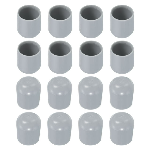 Protectores de patas de silla, 16 piezas de 7/8" - Tapas redondas de patas de silla de plástico, cubiertas antideslizantes para muebles (gris)