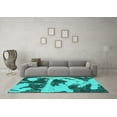thumbnail image 3 of Ahgly Company Machine Washable Indoor Rectangle Abstract Turquoise Blue Modern Area Rugs, 8' x 12', 3 of 4