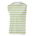 thumbnail image 2 of Tank Tops Men Summer Sleeveless Striped T Shirts Crewneck Athletic Casual Loose Workout Athletic Breathable Vests Green L, 2 of 4