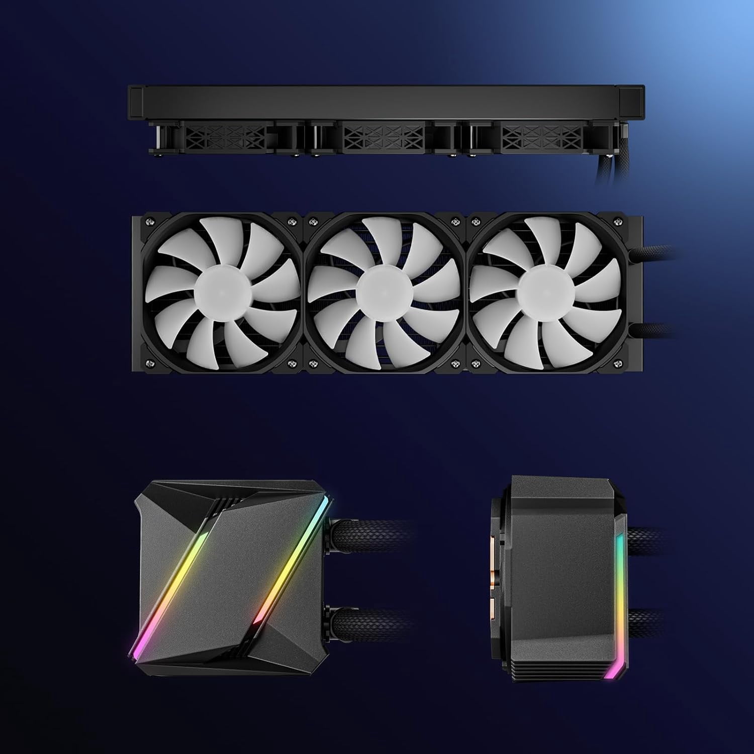 DARKROCK D360 CPU Liquid Cooler with 360mm Radiator, Addressable RGB Lights, Pure Copper Pump, and AMD, AM5/ AM4, Intel LGA 1700/1200 Brackets Ready - Black