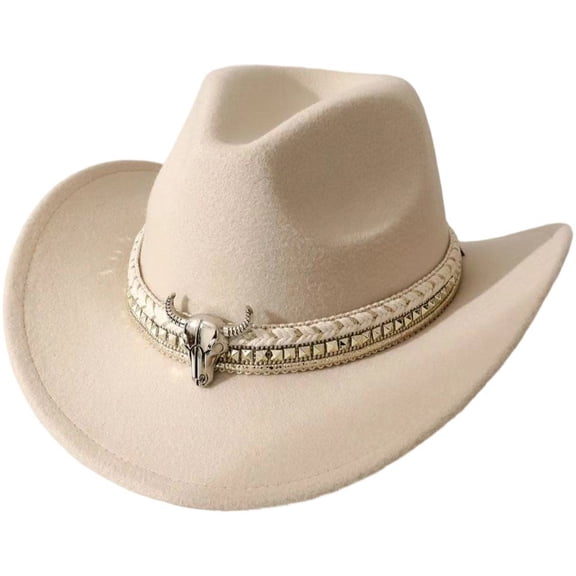 Jiibva Cowboy Hat for Men Women Western Cowgirl Hat Outdoor Hat Knight Cap Wide Brim Fedora Hats Cowboy Head Accessories