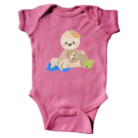 

Inktastic Sloth Mom with 2 Sleeping Baby Sloths Gift Baby Boy or Baby Girl Bodysuit