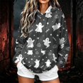 thumbnail image 2 of Women Hoodies Festive Halloween Letter Print Sweatshirt Stylish Long Sleeve Pullover Tops for Autumn Celebration, 2 of 6
