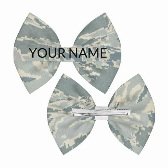 Military Bow with Nametape Army Name Tape, Personalized OCP ACU Air Force NWU Marine Memorial Day and Veterans Day Gift
