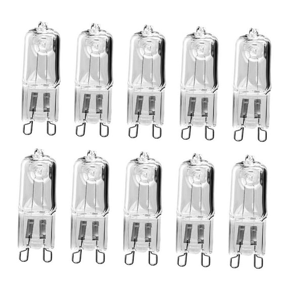 Bunblic 10Pcs 25W Halogen Lamps G9 Light Bulbs Durable 2 Pin Easy Installation Oven Light Bulbs Warm White for Wall Sconces Desk Lamp