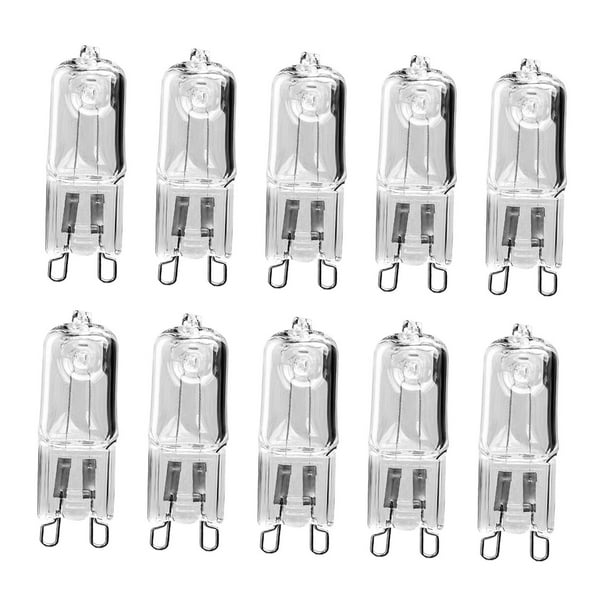 10 Uds. Lámparas halógenas de 25W bombillas G9, duraderas, ahorradoras de energía, cálido, bombillas de horno para lámpara de araña de luces de