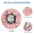 thumbnail image 3 of Shower Caps,Pioneer Flower Floral Print Pattern Waterproof Shower Cap for Women 4 Pieces,Double Reusable Hair Cover for Shower PEVA Elastic Stretch Hem, 3 of 7