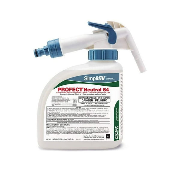 Spartan Simplifill Profect Neutral 64, Hospital Disinfectant Concentrate - Case Of 2