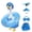 Blue, variant on Hawaiian Porch Goose Summer Outfit, 5Pc, Bikini Goose Clothes With Hat Sunglasses & Inner Tube, Decor Costume For 19/23 Inch Cement Goose, Outdoor Garden Yard Lawn Decor