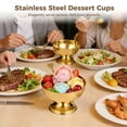 thumbnail image 3 of 4PCS Stainless Steel Dessert Cups, Gold Metal Dessert Bowls with Forks, Reusable Salad Serving Bowls, Tasting Sauce Cups, Decorative Ice Cream Containers for Party, 3 of 6
