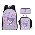 thumbnail image 5 of 3D 3PC-Set New Product Kuromi Backpack Backpack Pencil Bag Student School Bag Primary And Middle School Students, 5 of 5