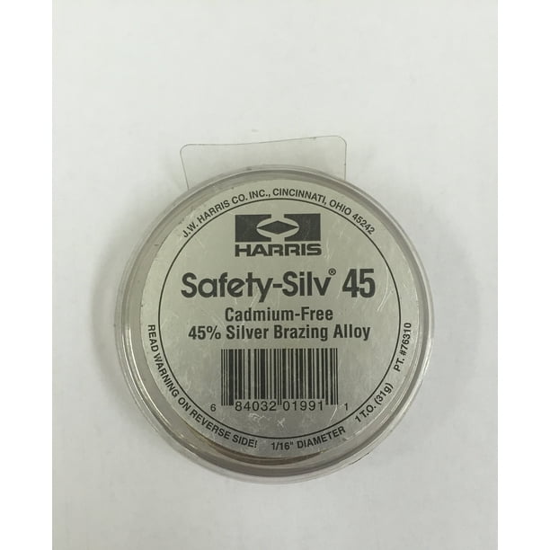 Aleación de plata para soldadura fuerte Harris Safety Silv 45 31g 1.6mm