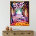 thumbnail image 2 of Designart 'Pink Flowering Colorful Spring Forest' Lake House Framed Canvas Wall Art Print, 2 of 5