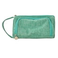thumbnail image 1 of Bolsa de almacenamiento para bolígrafos de sarga con ventana abierta, moderna, multifuncional, bonita, de gran capacidad, para la escuela, tipo 2, de algodón y lino, color verde, 1 of 1