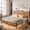 Rustic Brown, variant on Metal Bed Frame King with Wood Headboard and Footboard Bed Frame with Storage & Charge Station & LED Light,Black