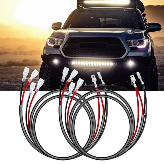 Nilight 2Pcs 16 AWG Wiring Harness Extension Kit –Help 1 Lead Harness to Connect 2 off Road Led Light Bar,Black