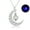 B, variant on Guodhu Glow in The Dark Silver Crescent Moon and Orb Necklace - Glowing Blue Moon Charm - Magical Fantasy Fairy Glowing Necklace - Glow Jewelry