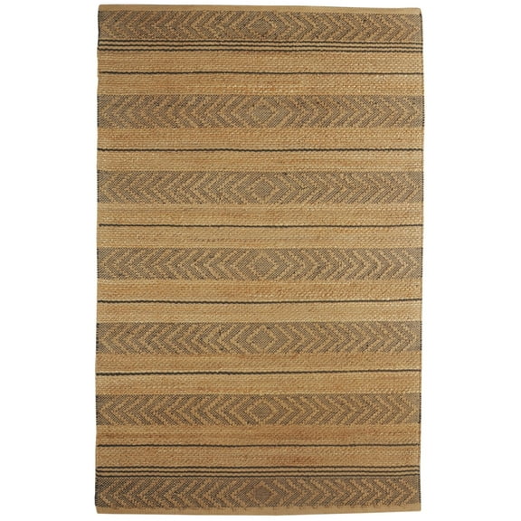 8â€™ x 10â€™ Tan and Gray Bohemian Striped Area Rug