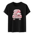 thumbnail image 4 of Meichang Valentines Day Shirts T - Valentines Day pour Femmes, T-Shirt Graphique Cœur d'Amour, Hauts à Manches Courtes, Col Rond Décontracté, T-Shirts, Blouses, Joyeuse Journée, 4 of 5