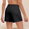 thumbnail image 7 of Bzhegqhd Women's Fashion Solid Color Shorts with Elastic Waistband Drawstring Side Pockets for Casual Wear, 7 of 7