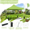 thumbnail image 5 of Lacoo 10' x 10' Pop-up Canopy with Straight Legs Wedding Party Tent Folding Gazebo Beach Canopy with Carry Bag,Green, 5 of 7