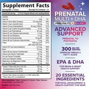 Prenatal Vitamins for Women with Folic Acid + Omega 3 DHA for Fetal Brain Development, Best Prenatal Vitamin Supplement, Daily Pregnancy Multivitamin Nutritional Support, Non-GMO - 240 Softgels
