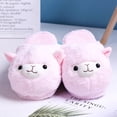 thumbnail image 6 of Cute Fuzzy Alpaca Plush Slippers- Animal Slippers Novelty Llama Slippers Non-Slip Warm Slippers for Ladies Children, 6 of 18