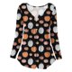 thumbnail image 3 of Camiseta de moda sexy informal para mujer, blusa estampada de manga larga con cuello redondo y fruncido Pompotops FGAJ7084, 3 of 6