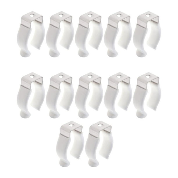 12 soportes de sujeción con pinzas, pinzas para herramientas con resorte, abrazaderas de acero inoxidable fáciles de instalar para tubos fluorescentes con envoltura para pies