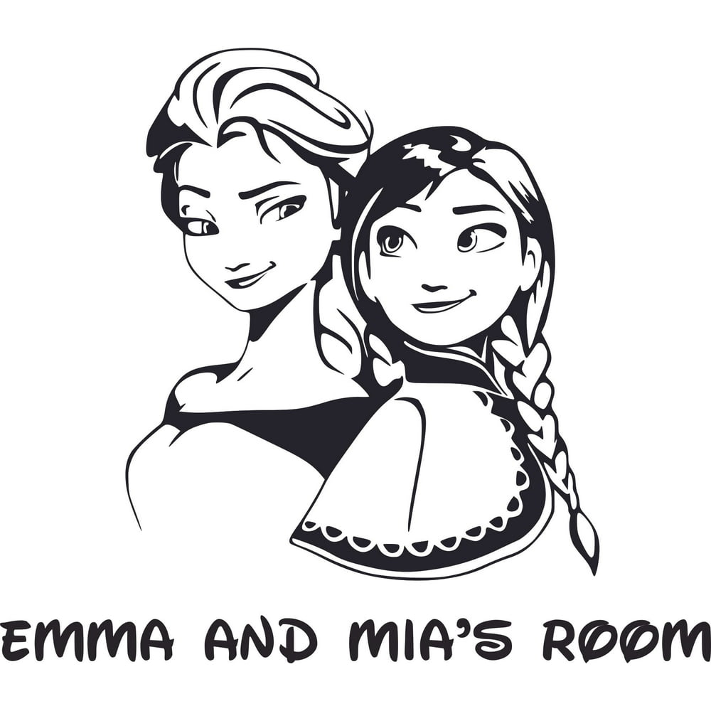 Disney Frozen Elsa Anna Cartoon Customized Wall Decal Custom Vinyl