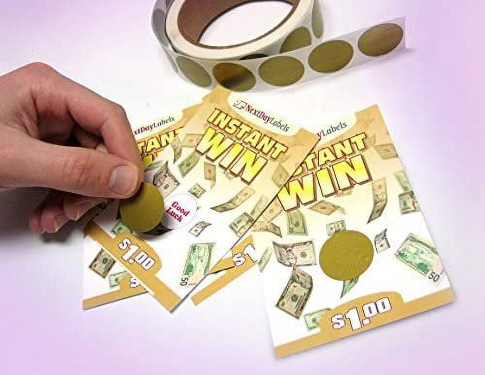 1" Round - Gold, 500 Scratch Off Labels Stickers, Designed to Create Your own Scratch-Off Cards, Raffles, Promotions, Wedding, Fun, Games etc.