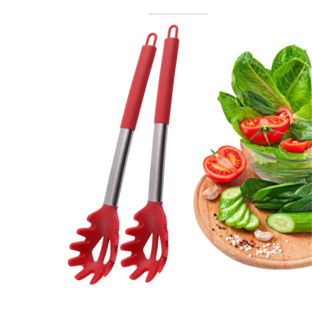 Pack of 2 Silicone Pasta Fork, Kitchen Heat Resistant Noodle Spoon Server, BPA Free Spaghetti