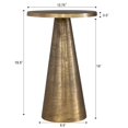 thumbnail image 2 of Maklaine Contemporary Accent Aluminum Table in Antique Brass, 2 of 6