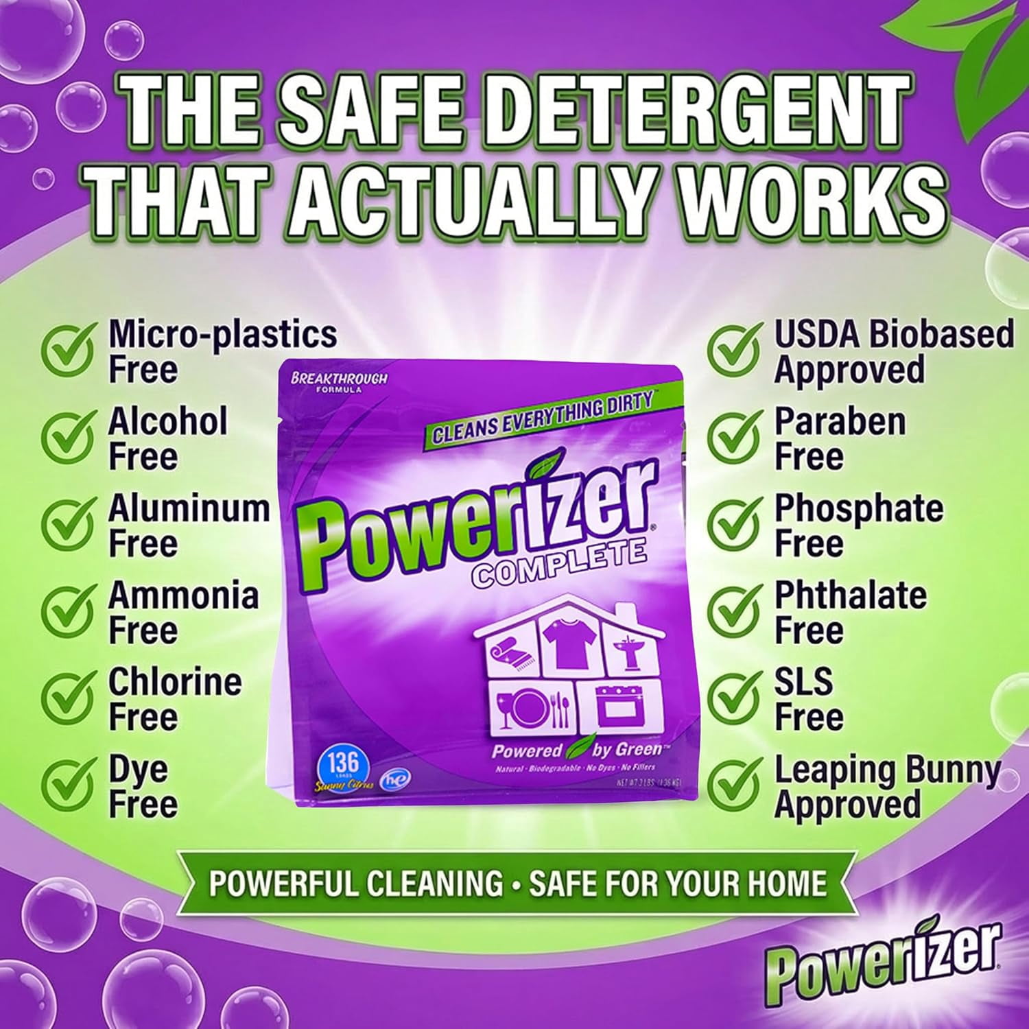 Complete - Dishwasher Detergent Powder With Oxi Stain Remover & Rinse Aid, 3-in-1 Concentrated Formula, 136 Loads (3lb)