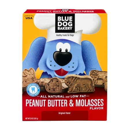 Blue Dog Bakery Beurre d'arachide et Mélasse friandises santé pour chiens, 20,0 OZ