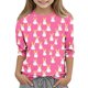 thumbnail image 1 of Blusas y camisas de cuello redondo y manga larga para niños, blusas/camisas de poliéster con estampado de corazones, mangas 3/4 y cuello redondo, elegantes e informales., 1 of 5