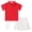 Red, variant on KAUOD Girls Golf Outfits 3 Pcs Short Sleeve Polo Shirt, Pleated Mini Skirt and Socks Tennis Soccer Set Sports Clothes