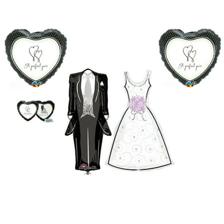 Wedding Dress & Tuxedo Perfect Pair Bridal Shower balloons Decoration Supplies