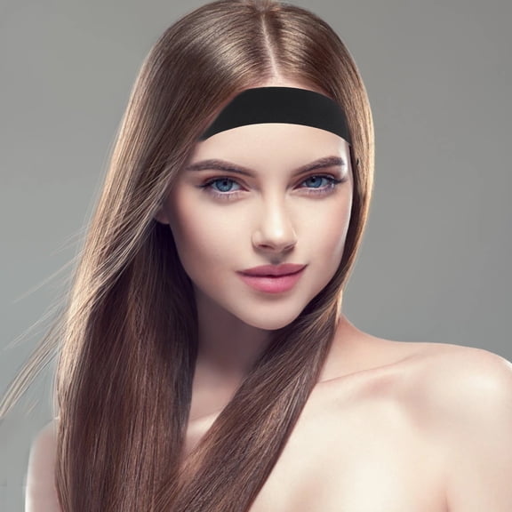 Toyvian 3Pcs Adjustable Wig Headband Black Elastic Strap for Edge Control and Natural Look