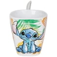 thumbnail image 2 of Disney 9 oz Stitch Tropical White Ceramic Spoon Mug, 2 of 3