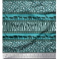 thumbnail image 1 of Soimoi Rayon Crepe Fabric Animal Skin & Animals Group Printed Fabric 1 Yard 46 Inch Wide, 1 of 1